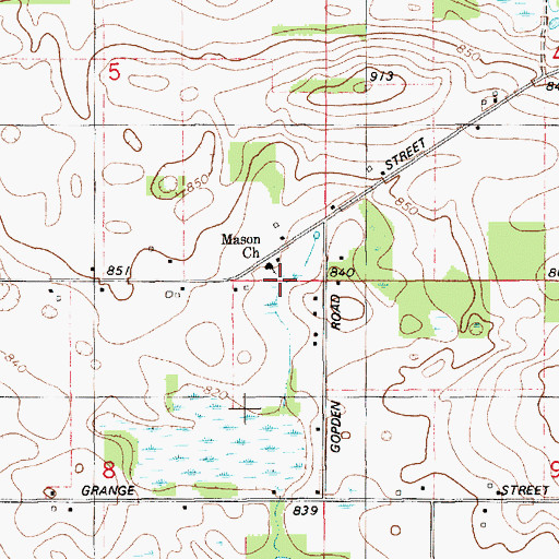 Topographic Map of Mason Church, MI