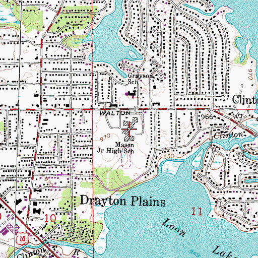 Topographic Map of Mason Junior High School, MI