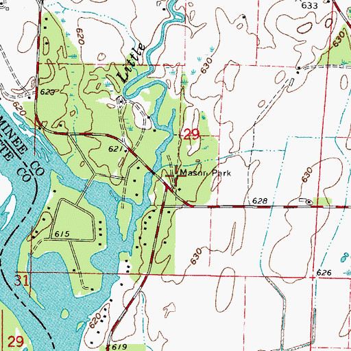 Topographic Map of Mason Park, MI
