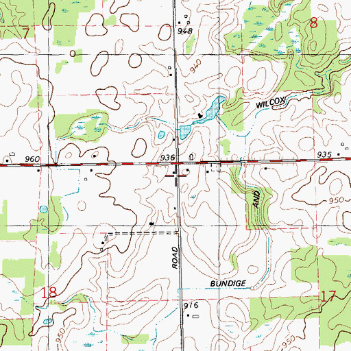 Topographic Map of Mason School, MI