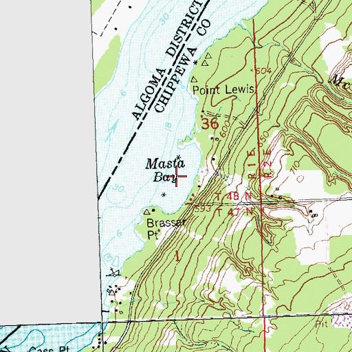 Topographic Map of Masta Bay, MI