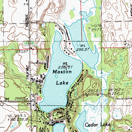 Topographic Map of Maston Lake, MI