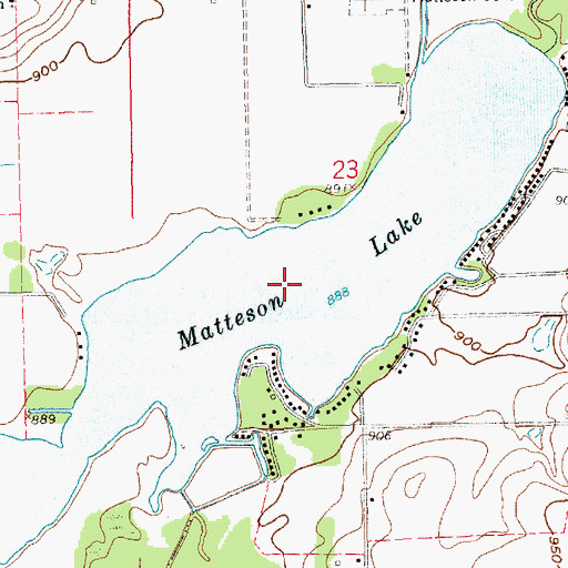 Topographic Map of Matteson Lake, MI