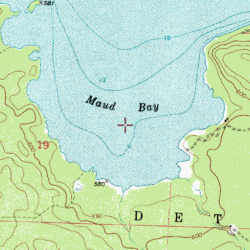 Topographic Map of Maud Bay, MI