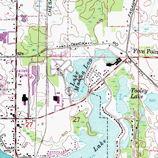 Topographic Map of Lake Mauna Loa, MI