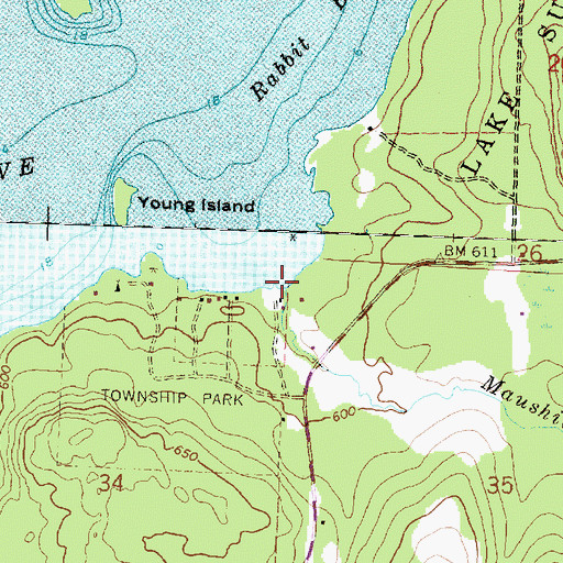Topographic Map of Maushie Creek, MI