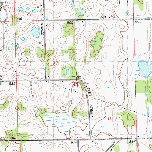 Topographic Map of Maxam School, MI