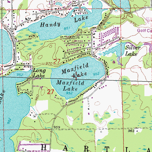 Topographic Map of Maxfield Lake, MI