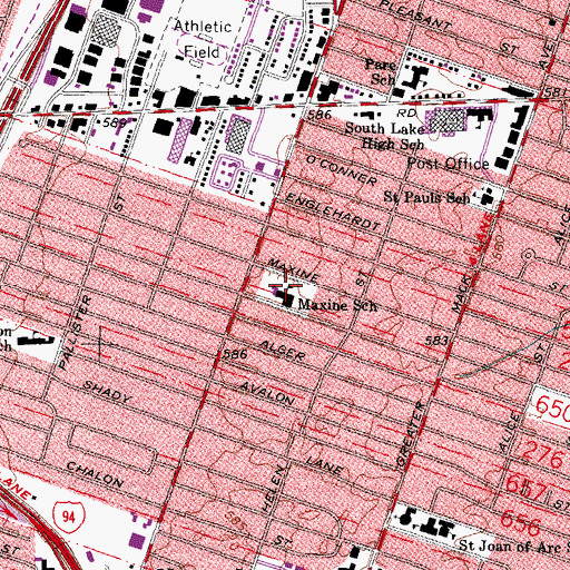 Topographic Map of Maxine School, MI