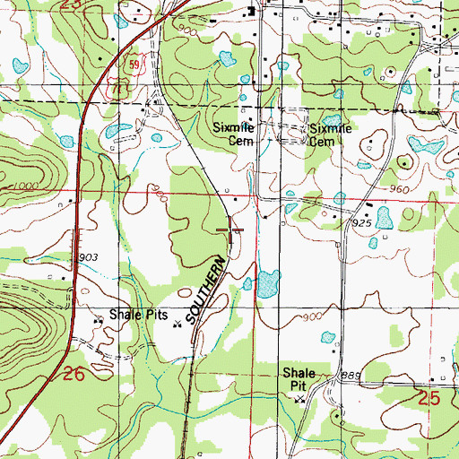 Topographic Map of Clayton Spur (historical), AR