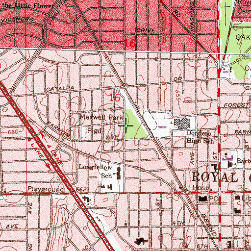 Topographic Map of Maxwell Park, MI