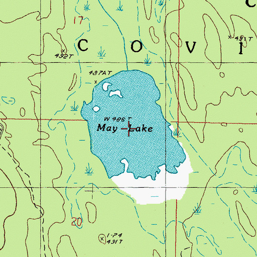 Topographic Map of May Lake, MI