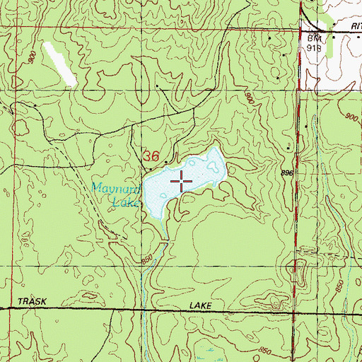 Topographic Map of Maynard Lake, MI