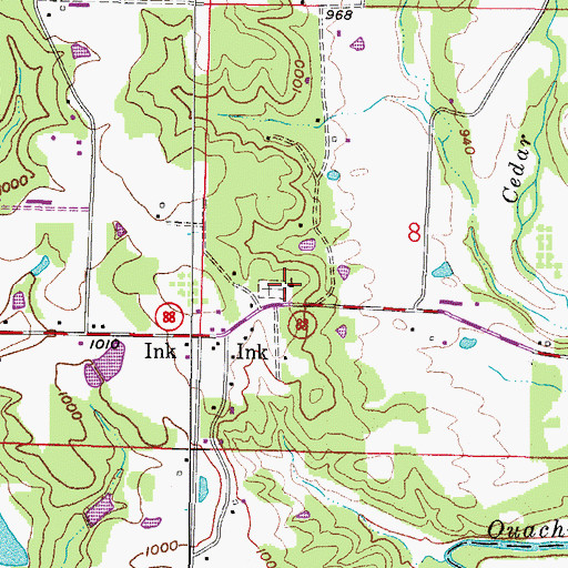 Topographic Map of Concord Baptist Church, AR