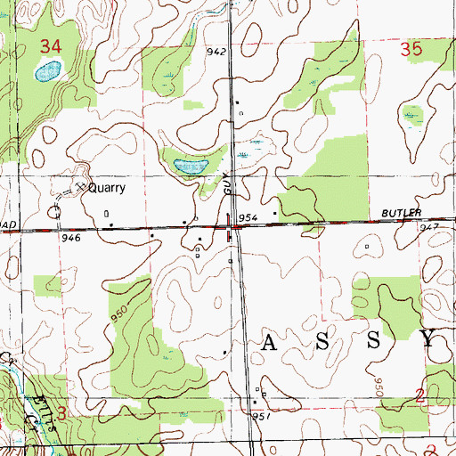 Topographic Map of Mayo School, MI