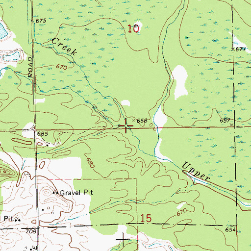 Topographic Map of McAlpine Creek, MI
