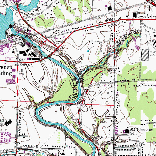 Topographic Map of McBride Drain, MI