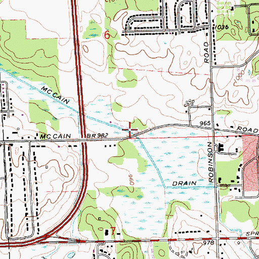 Topographic Map of McCain Drain, MI