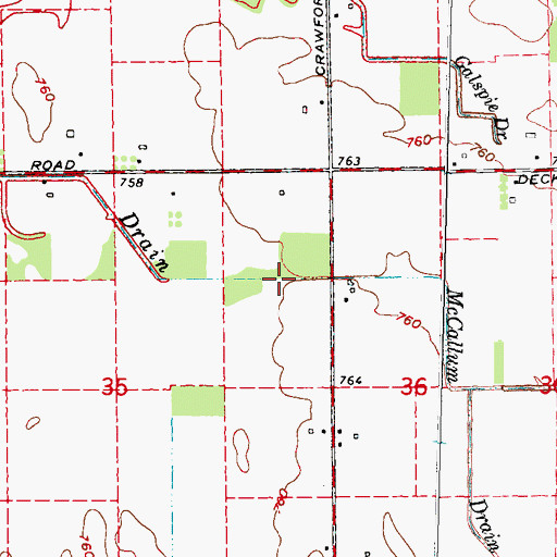 Topographic Map of McCallum Drain, MI