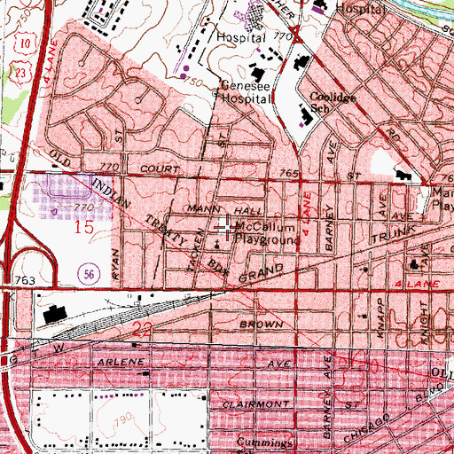 Topographic Map of McCallum Playground, MI