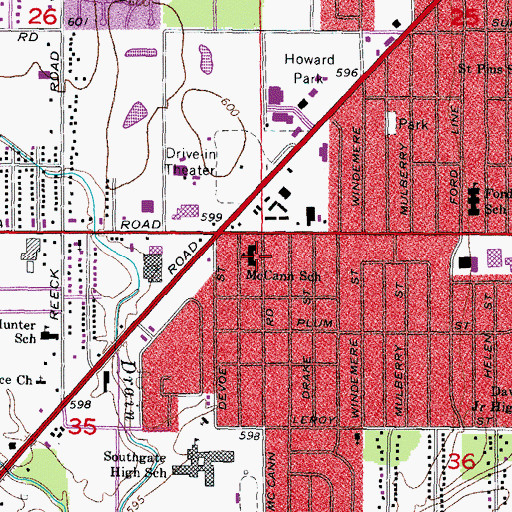 Topographic Map of McCann School, MI