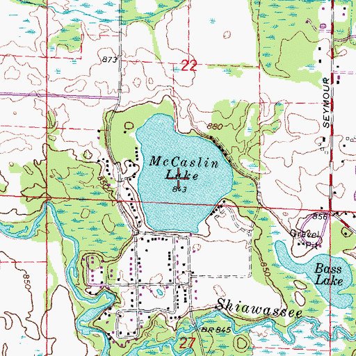 Topographic Map of McCaslin Lake, MI