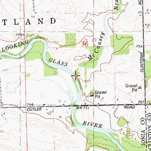 Topographic Map of McCausey Branch, MI