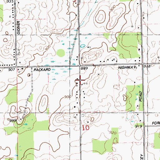 Topographic Map of McClintic School, MI