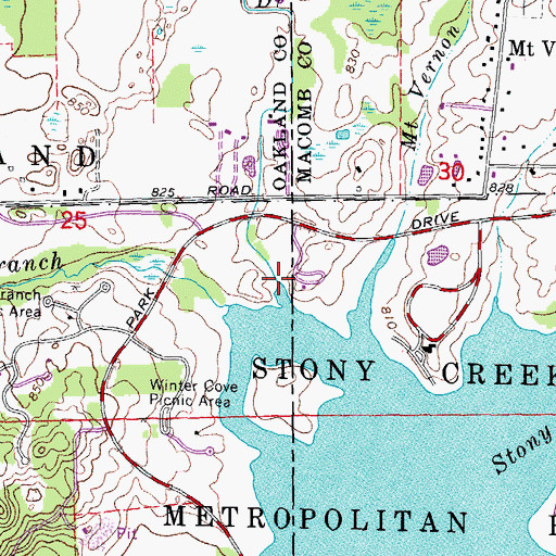 Topographic Map of McClure Drain, MI