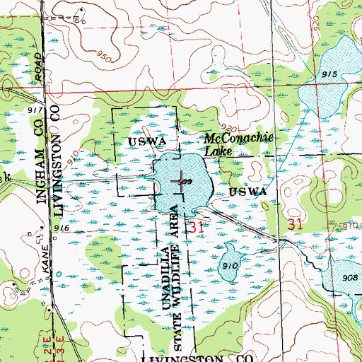 Topographic Map of McConachie Lake, MI