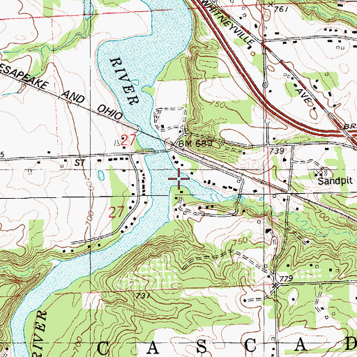 Topographic Map of McCords Creek, MI