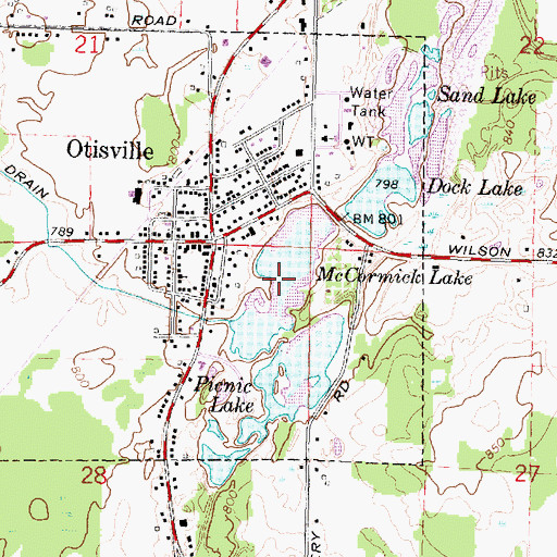 Topographic Map of McCormick Lake, MI