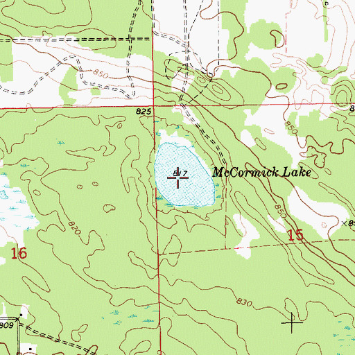 Topographic Map of McCormick Lake, MI