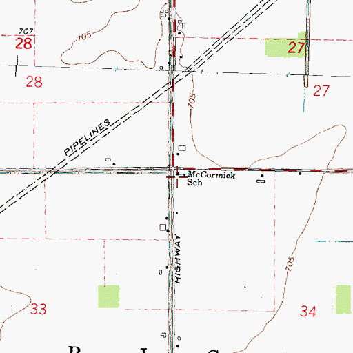 Topographic Map of McCormick School, MI