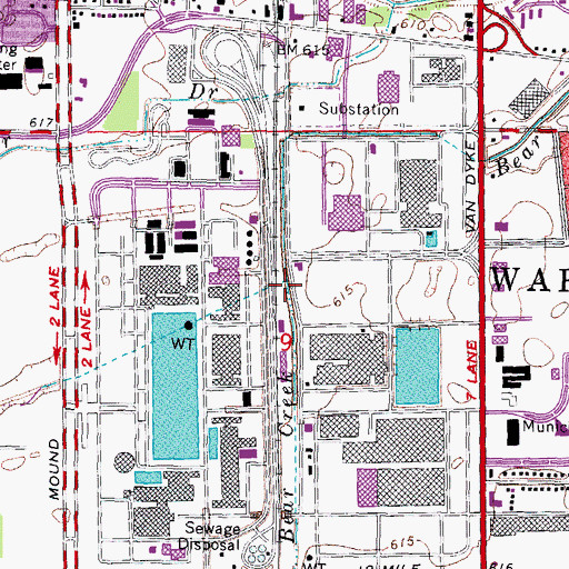 Topographic Map of McCoy Drain, MI