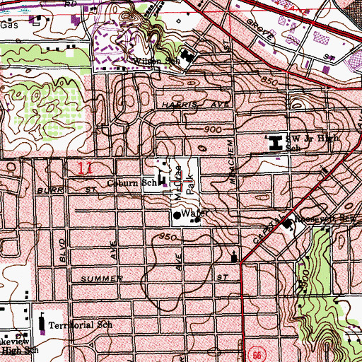 Topographic Map of McCrae Park, MI