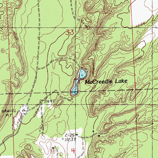 Topographic Map of McCreedie Lake, MI