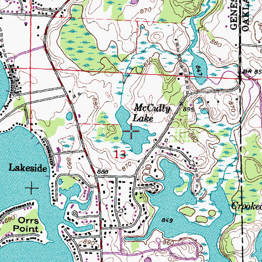 Topographic Map of McCully Lake, MI