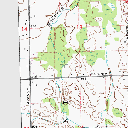Topographic Map of McCuran Creek, MI
