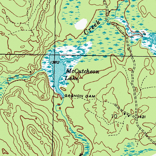 Topographic Map of McCutcheon Lake, MI