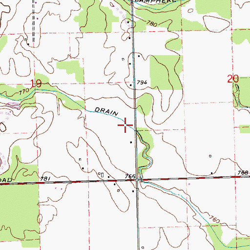 Topographic Map of McDonald Drain, MI