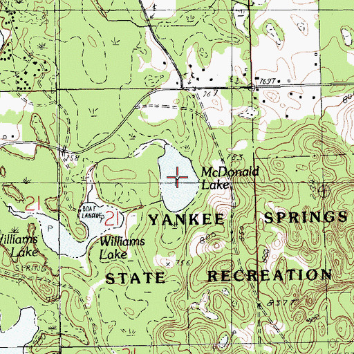 Topographic Map of McDonald Lake, MI