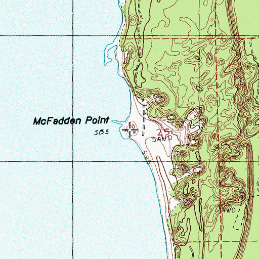 Topographic Map of McFadden Point, MI