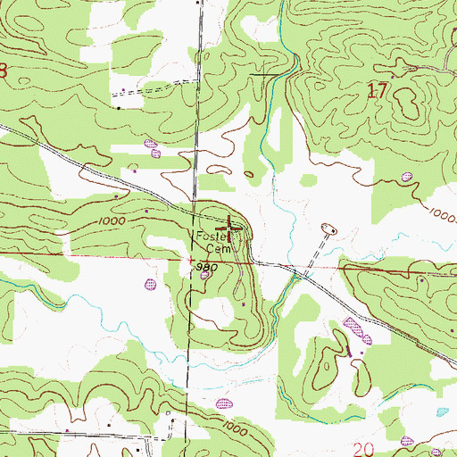 Topographic Map of Foster Chapel (historical), AR