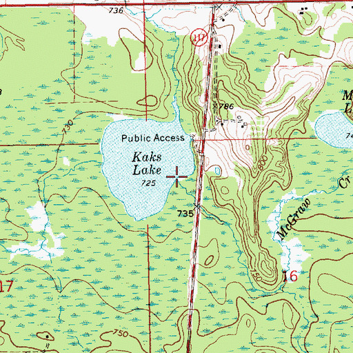 Topographic Map of McGraw Creek, MI