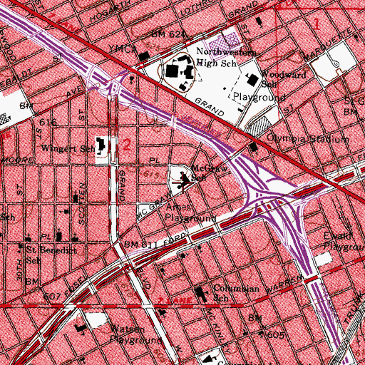 Topographic Map of McGraw School, MI