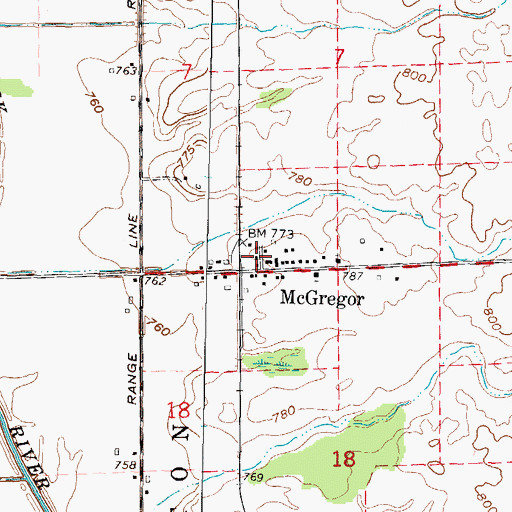 Topographic Map of McGregor, MI