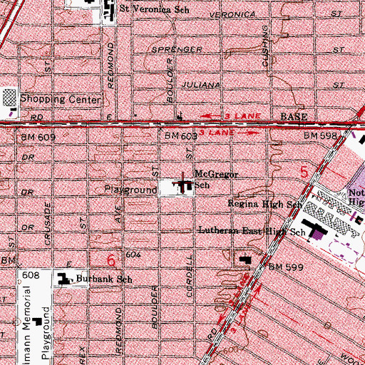 Topographic Map of McGregor School, MI