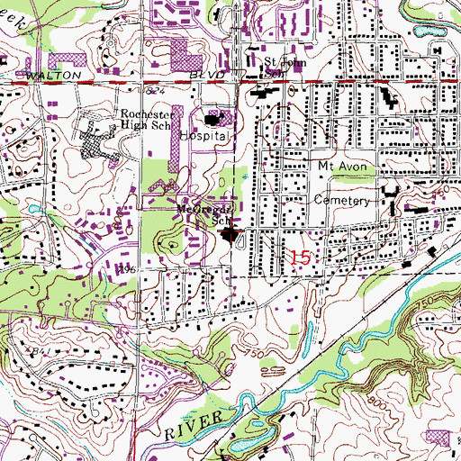Topographic Map of McGregor School, MI