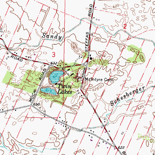 Topographic Map of McIntyre Cemetery, MI